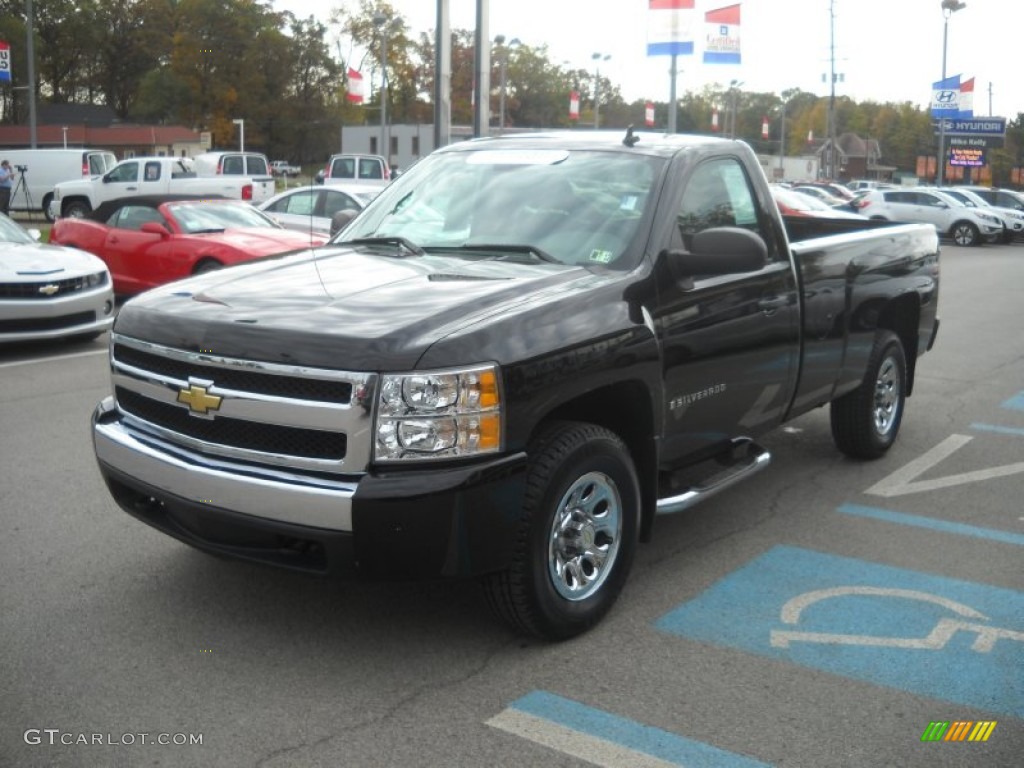 2008 Silverado 1500 LS Regular Cab 4x4 - Black / Dark Titanium photo #7