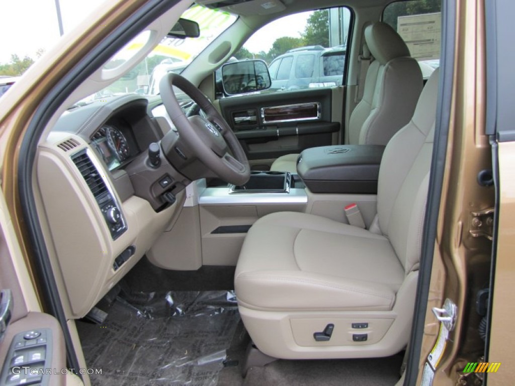 Light Pebble Beige/Bark Brown Interior 2012 Dodge Ram 2500 HD Laramie Crew Cab 4x4 Photo #55448594