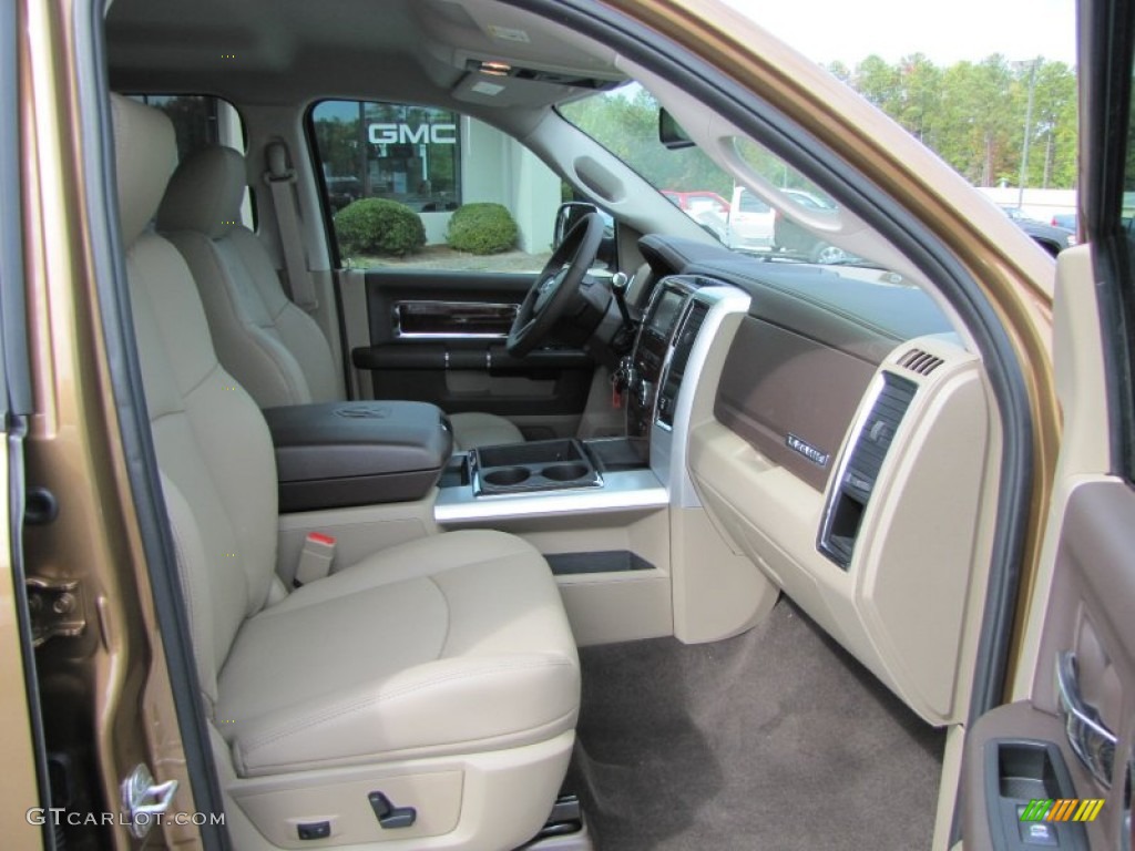 Light Pebble Beige/Bark Brown Interior 2012 Dodge Ram 2500 HD Laramie Crew Cab 4x4 Photo #55448606