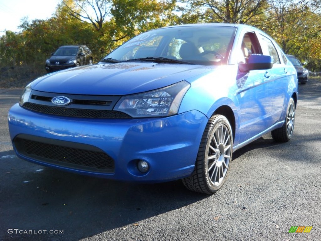 2011 Focus SES Sedan - Blue Flame Metallic / Medium Stone photo #1