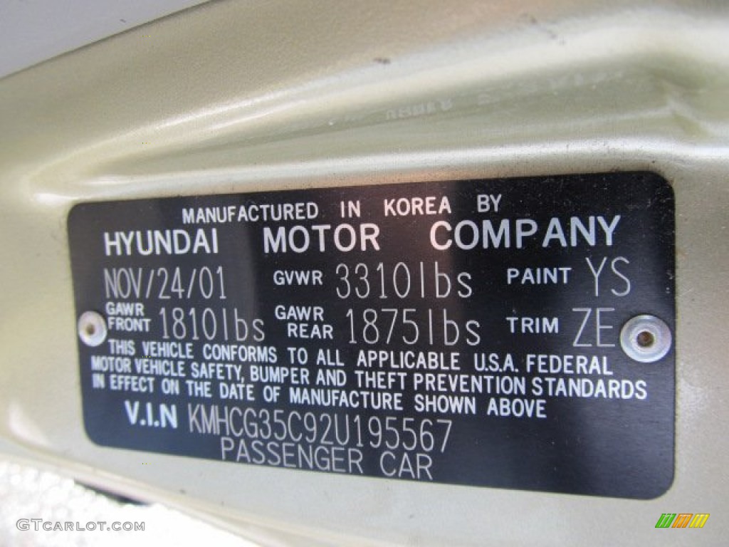 2002 Accent Color Code YS for Desert Sand Photo #55451342