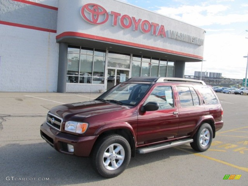 2003 Pathfinder SE 4x4 - Merlot Red Pearl / Charcoal photo #1