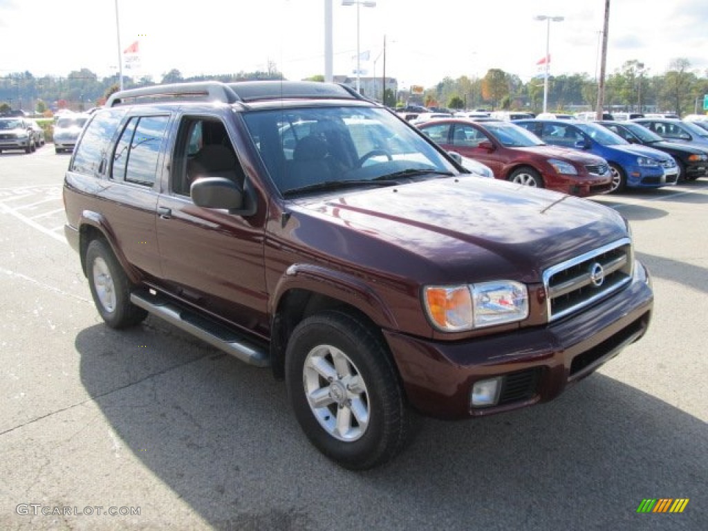 2003 Pathfinder SE 4x4 - Merlot Red Pearl / Charcoal photo #8
