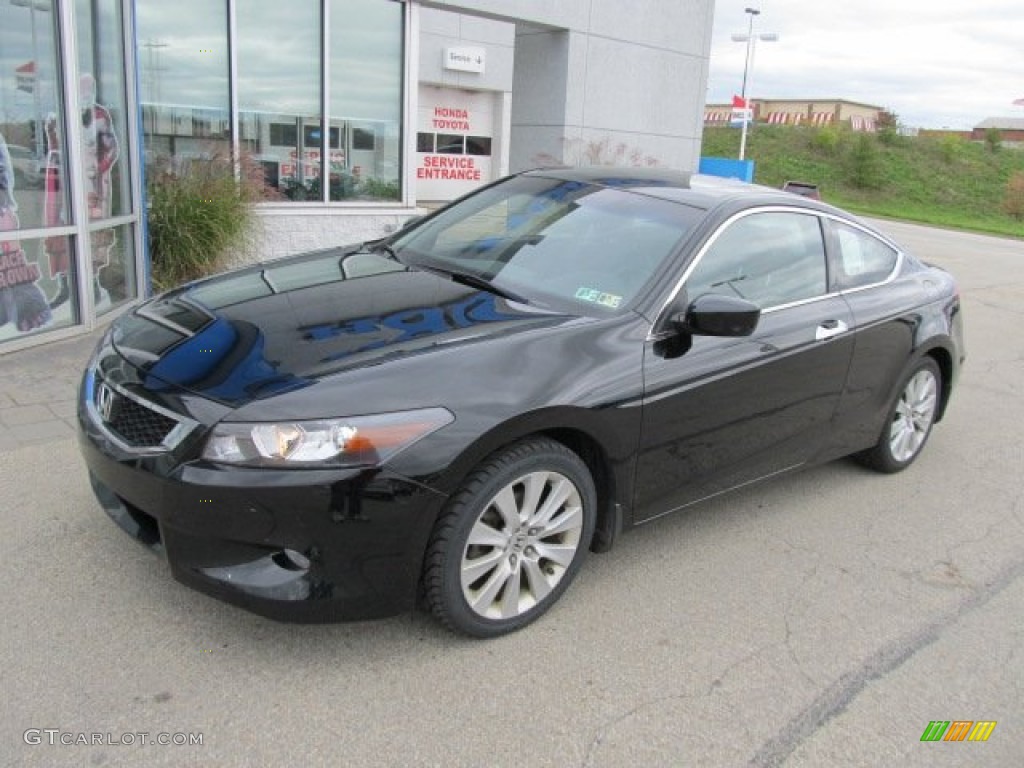 2009 Accord EX-L V6 Coupe - Crystal Black Pearl / Black photo #2