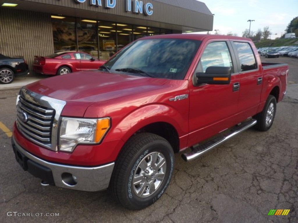 2011 F150 XLT SuperCrew 4x4 - Red Candy Metallic / Steel Gray photo #8