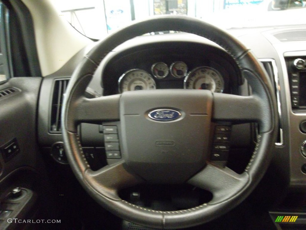 2010 Ford Edge Sport Sport Black Leather/Grey Alcantara Steering Wheel Photo #55462061