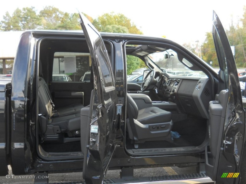 Black Interior 2011 Ford F350 Super Duty Lariat Crew Cab 4x4 Photo #55462259