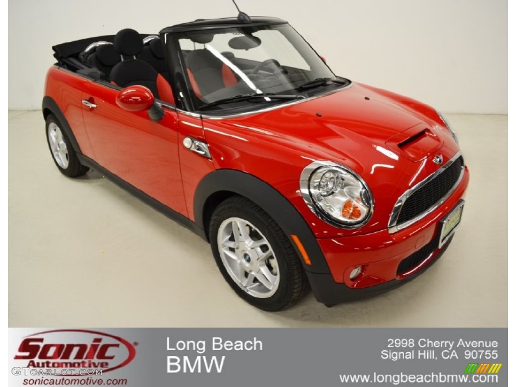 2010 Cooper S Convertible - Chili Red / Rooster Red Leather/Carbon Black photo #1