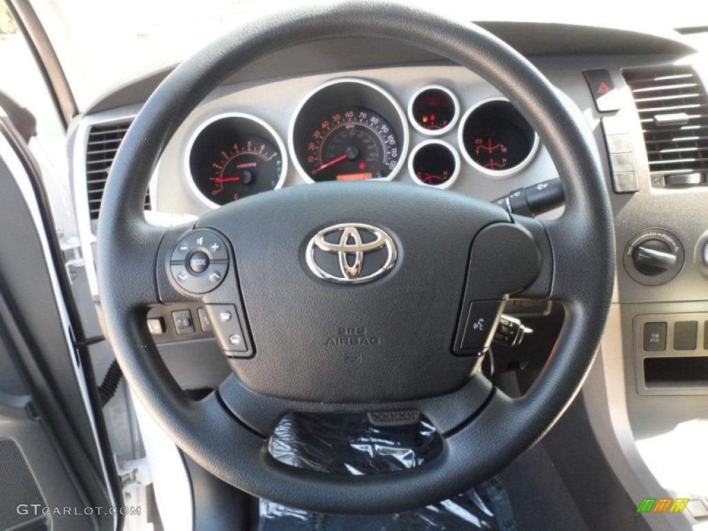 2012 Toyota Tundra TRD Rock Warrior Double Cab 4x4 Black Steering Wheel Photo #55469507