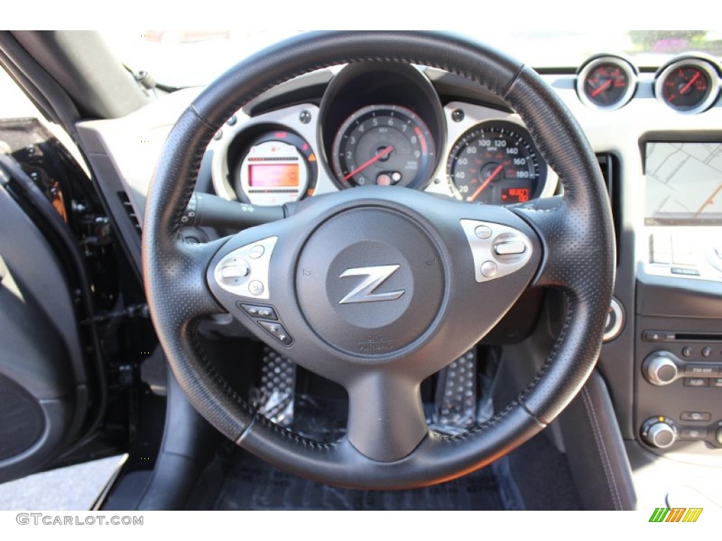 2010 Nissan 370Z Sport Touring Coupe Persimmon Leather Steering Wheel Photo #55471457