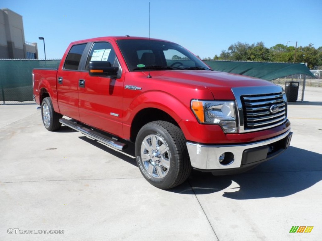 2011 F150 Texas Edition SuperCrew - Red Candy Metallic / Steel Gray photo #1