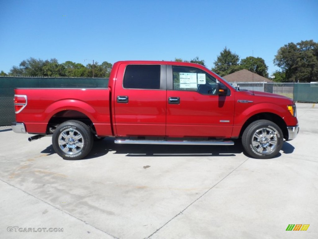 2011 F150 Texas Edition SuperCrew - Red Candy Metallic / Steel Gray photo #2