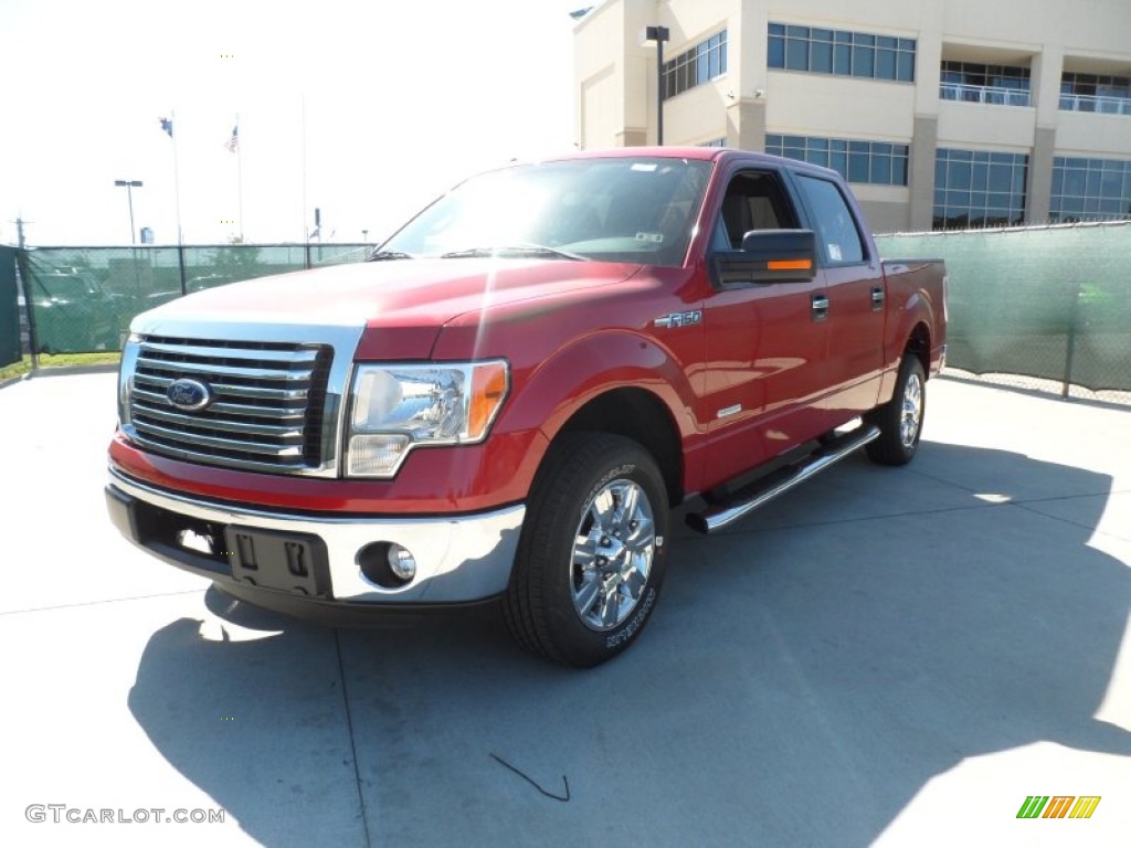 2011 F150 Texas Edition SuperCrew - Red Candy Metallic / Steel Gray photo #7