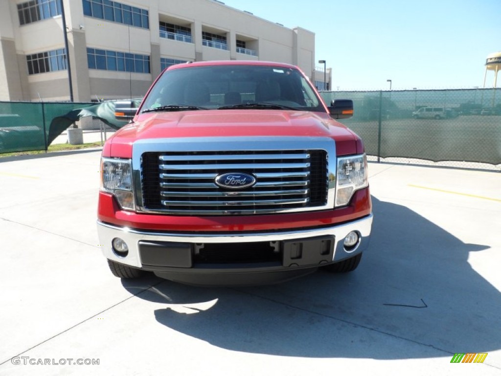 2011 F150 Texas Edition SuperCrew - Red Candy Metallic / Steel Gray photo #8