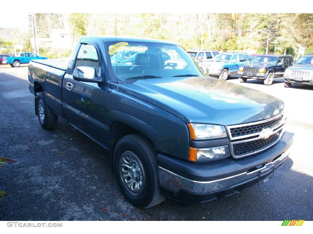 2006 Silverado 1500 Work Truck Regular Cab 4x4 - Blue Granite Metallic / Dark Charcoal photo #11