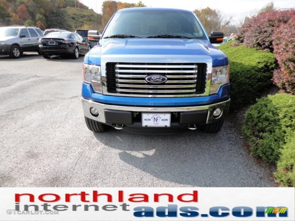 2011 F150 XLT SuperCrew 4x4 - Blue Flame Metallic / Steel Gray photo #3