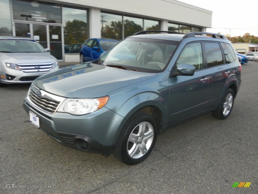 2009 Forester 2.5 X Premium - Sage Green Metallic / Platinum photo #1