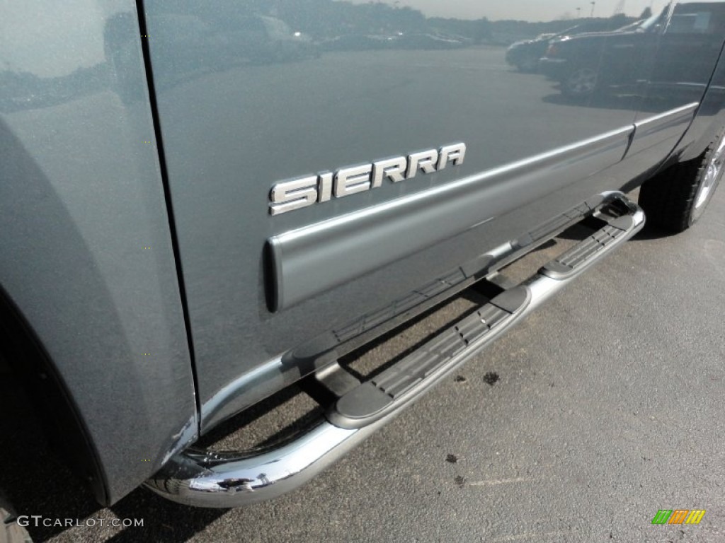 2012 Sierra 1500 SLE Extended Cab 4x4 - Stealth Gray Metallic / Ebony photo #10