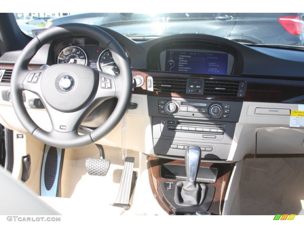 2012 BMW 3 Series 335i Coupe Cream Beige Dashboard Photo #55484510