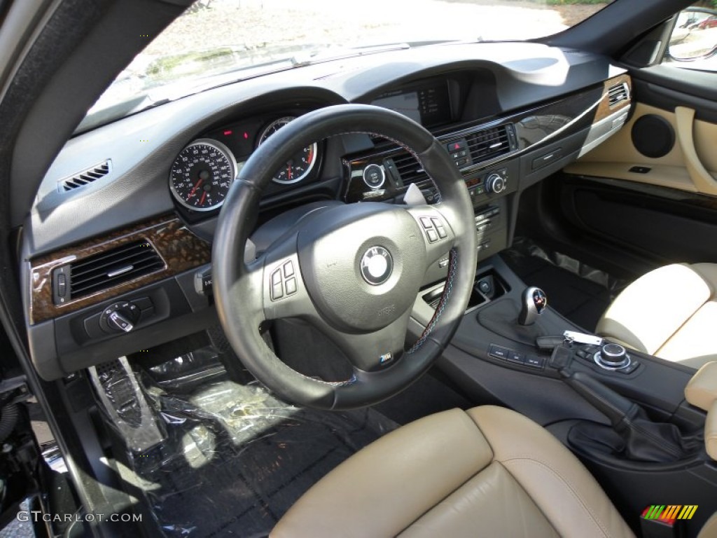 2009 BMW M3 Coupe Bamboo Beige Novillo Leather Dashboard Photo #55487039