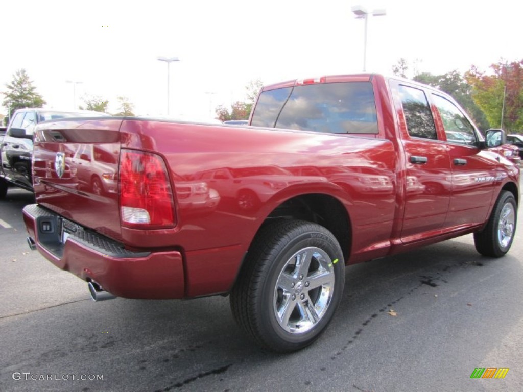 2012 Ram 1500 Express Quad Cab - Deep Cherry Red Crystal Pearl / Dark Slate Gray/Medium Graystone photo #3