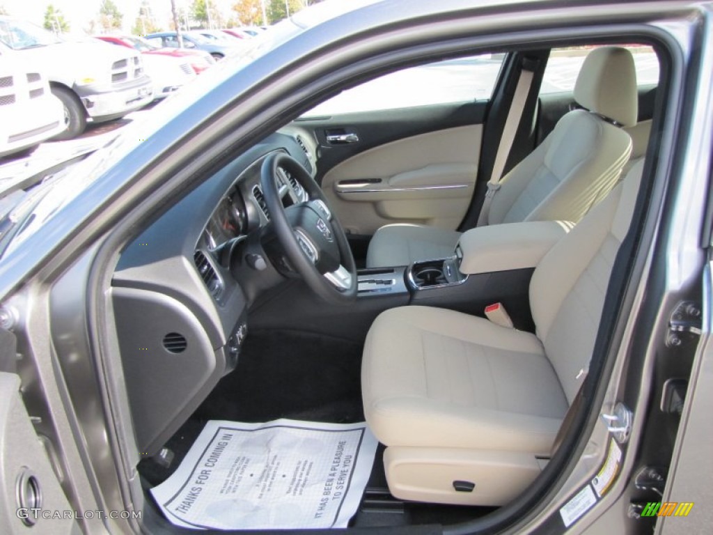Black/Light Frost Beige Interior 2012 Dodge Charger SE Photo #55489826