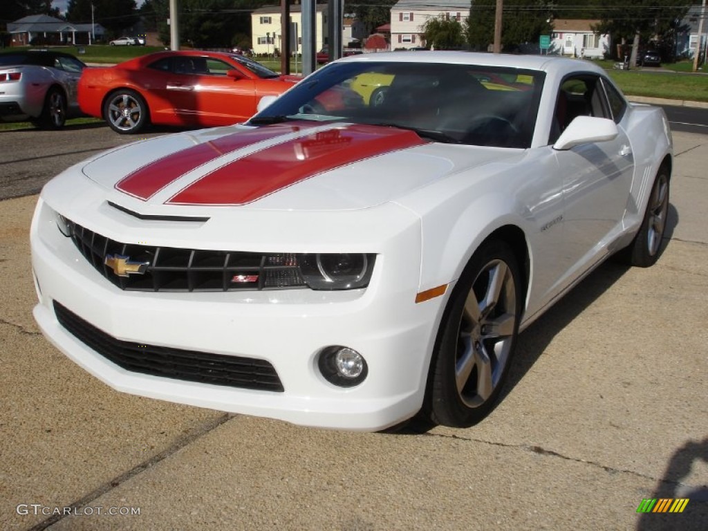 2011 Camaro SS Coupe - Summit White / Inferno Orange/Black photo #1