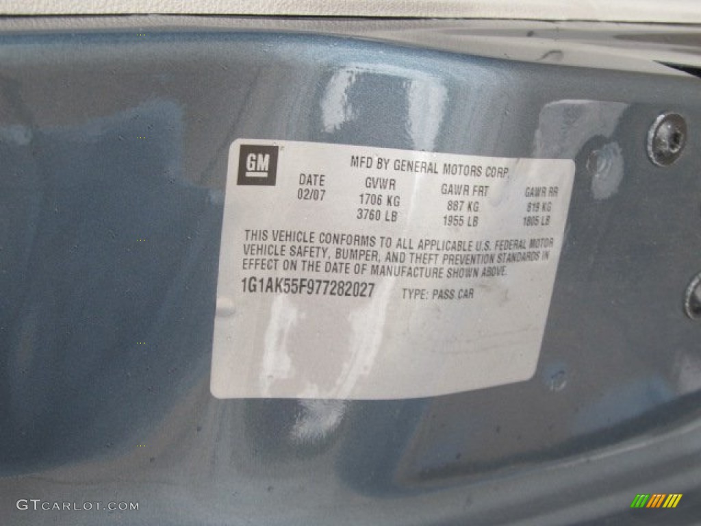 2007 Cobalt LS Sedan - Blue Granite Metallic / Gray photo #14