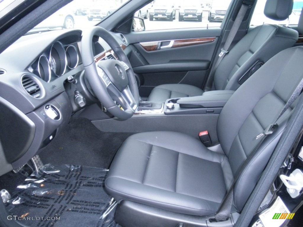 Black Interior 2012 Mercedes-Benz C 250 Sport Photo #55495109