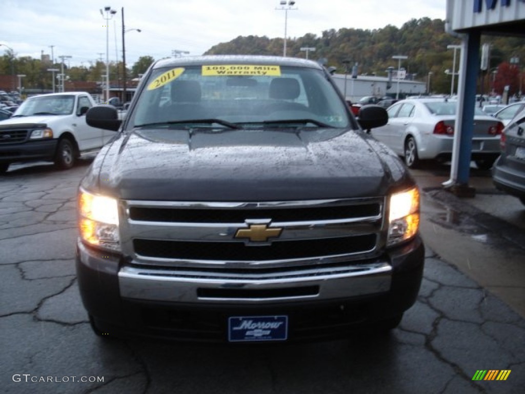 2011 Silverado 1500 LS Regular Cab 4x4 - Taupe Gray Metallic / Dark Titanium photo #3