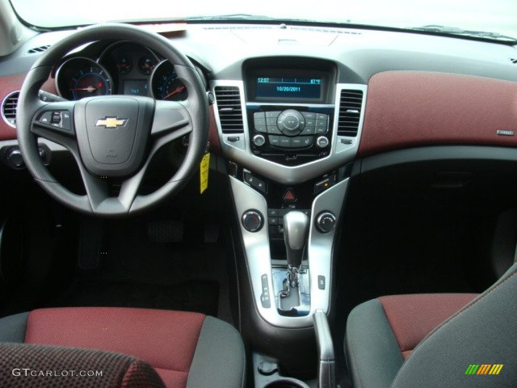 2011 Chevrolet Cruze LT Jet Black/Sport Red Dashboard Photo #55498472