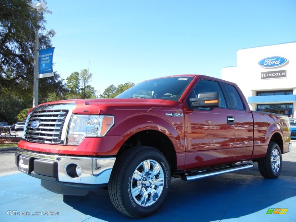 2011 F150 XLT SuperCab - Red Candy Metallic / Steel Gray photo #1
