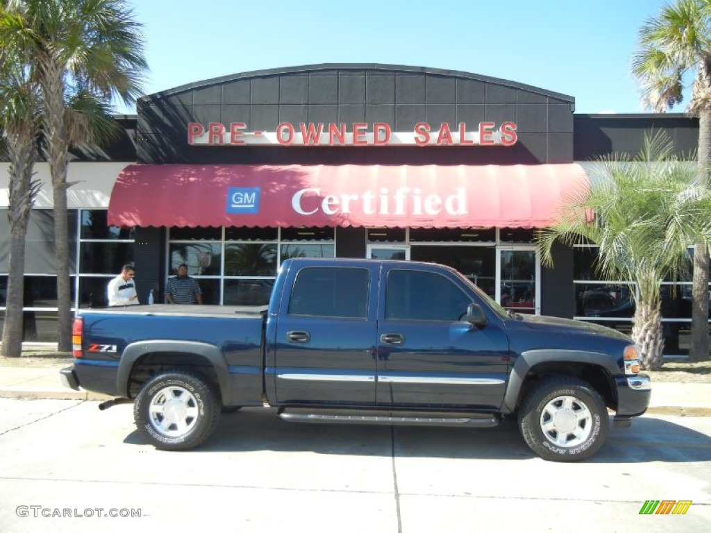 2006 Sierra 1500 SLE Crew Cab 4x4 - Deep Blue Metallic / Dark Pewter photo #1