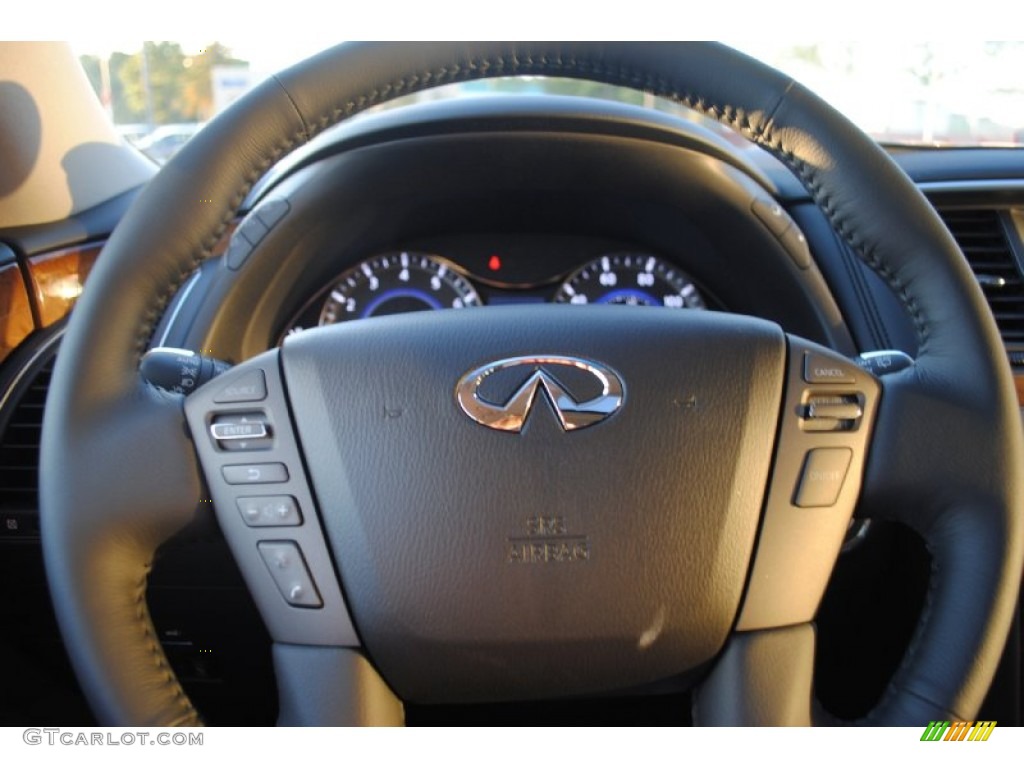 2012 Infiniti QX 56 Graphite Steering Wheel Photo #55503965