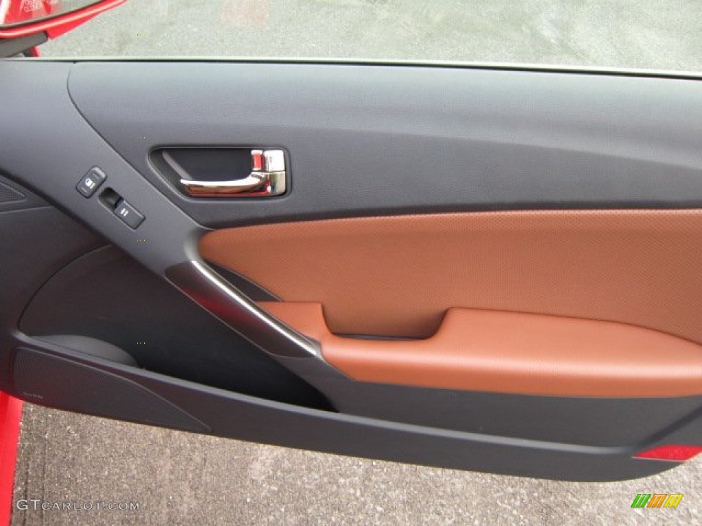 2011 Hyundai Genesis Coupe 3.8 Grand Touring Brown Leather Door Panel Photo #55505561