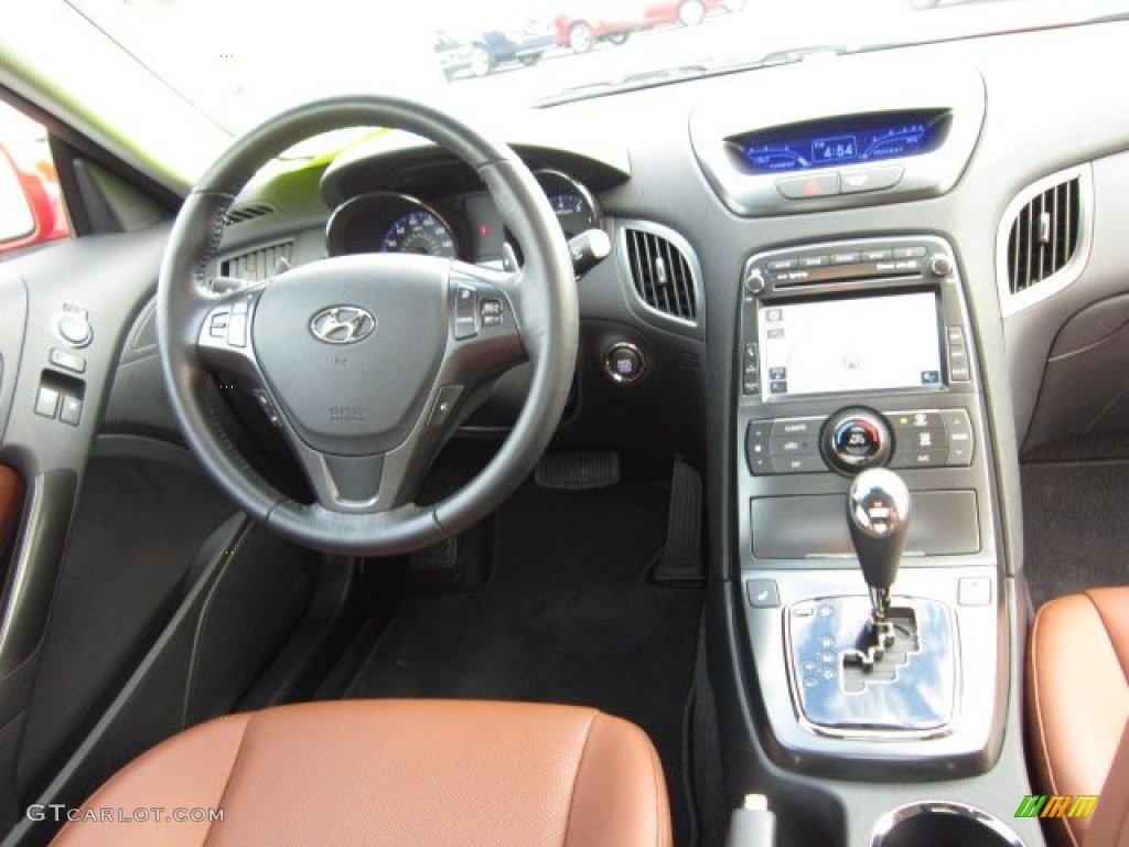 2011 Hyundai Genesis Coupe 3.8 Grand Touring Brown Leather Dashboard Photo #55505576