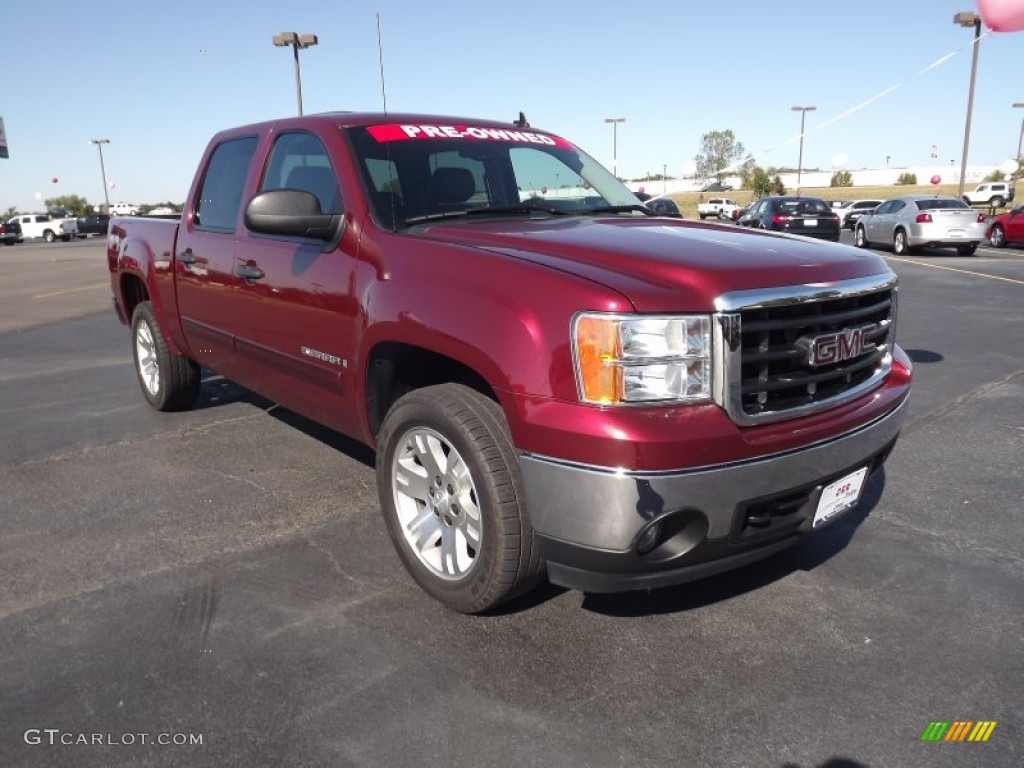 2008 Sierra 1500 SLE Crew Cab 4x4 - Sonoma Red Metallic / Ebony photo #3
