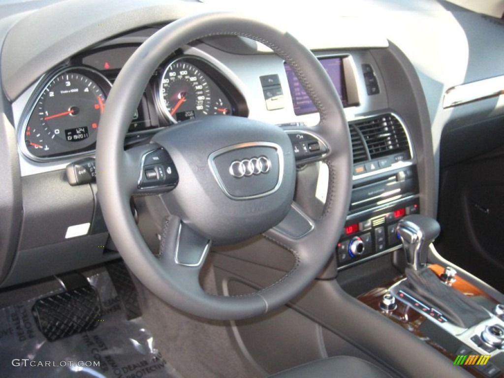2012 Audi Q7 3.0 TDI quattro Black Steering Wheel Photo #55507754