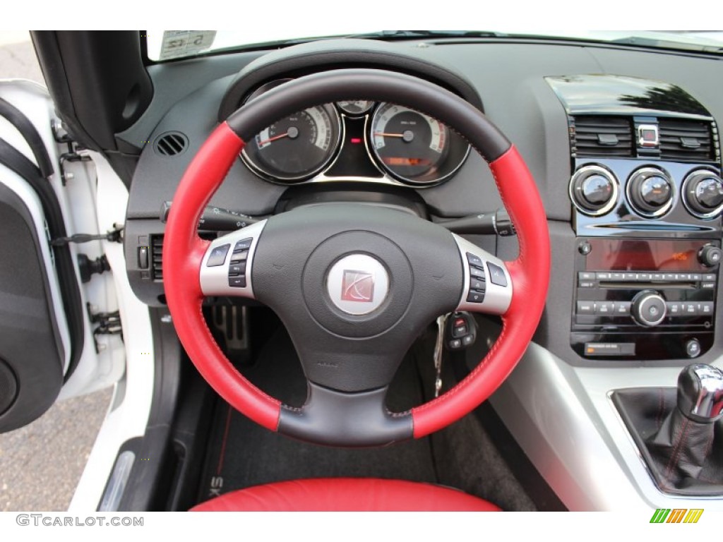 2008 Saturn Sky Red Line Roadster Red Steering Wheel Photo #55509959