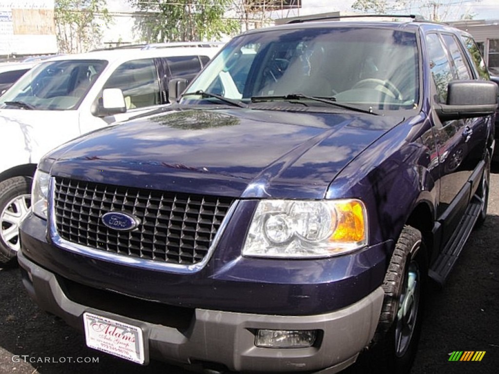 2003 Expedition XLT 4x4 - True Blue Metallic / Medium Parchment photo #2