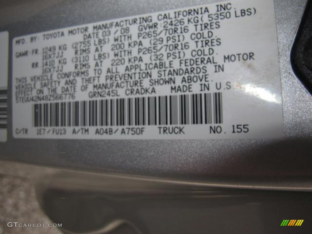 2008 Tacoma V6 TRD  Access Cab 4x4 - Silver Streak Mica / Graphite Gray photo #21