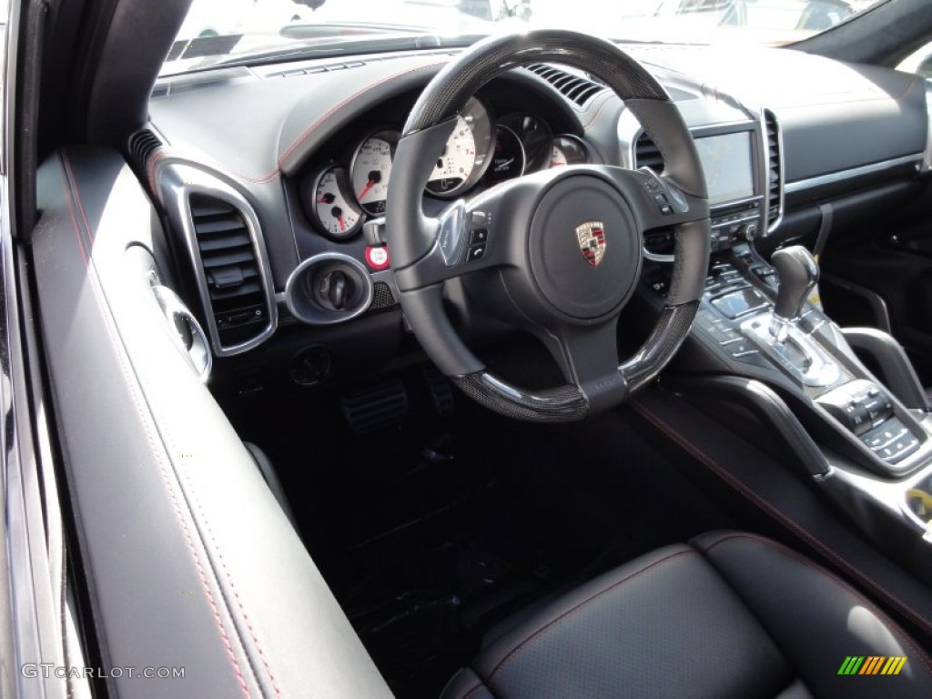 Black Interior 2012 Porsche Cayenne Turbo Photo #55516976