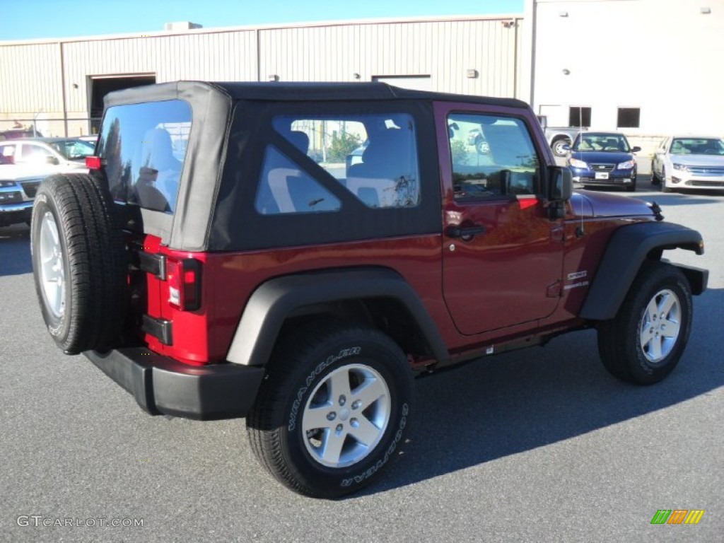 2012 Wrangler Sport S 4x4 - Deep Cherry Red Crystal Pearl / Black photo #4