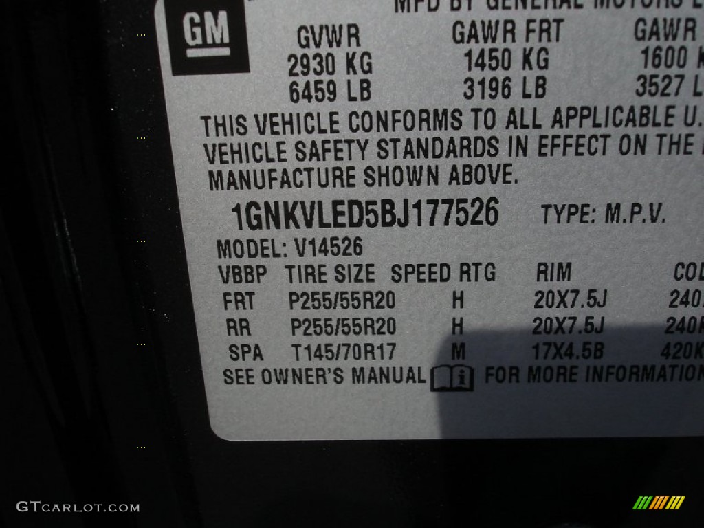 2011 Traverse LTZ AWD - Black Granite Metallic / Cashmere/Ebony photo #16