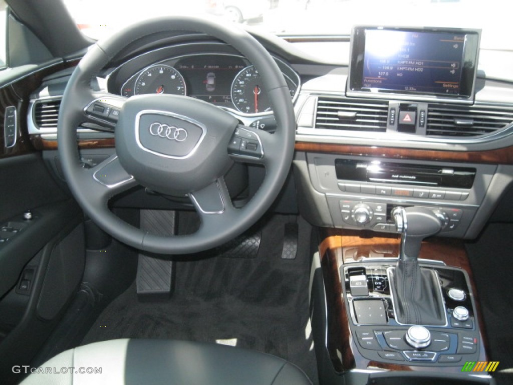 2012 Audi A7 3.0T quattro Premium Plus Black Dashboard Photo #55519376