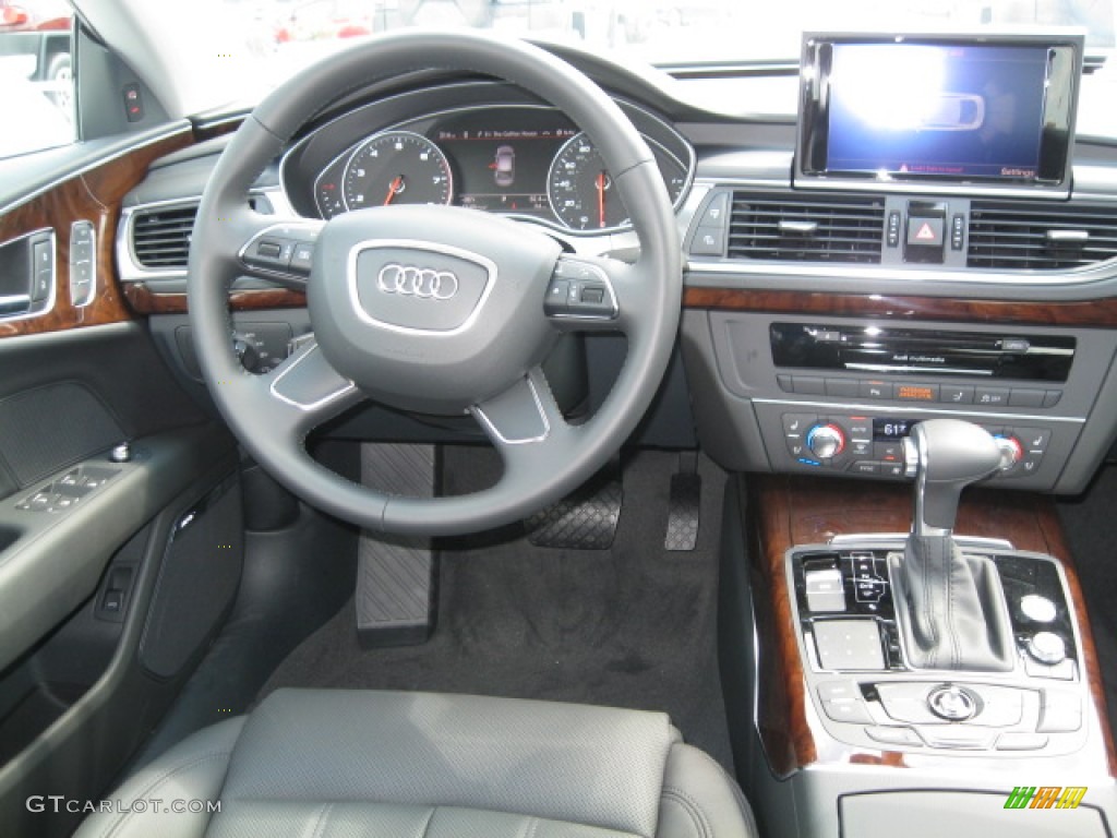 2012 Audi A7 3.0T quattro Prestige Black Dashboard Photo #55519460