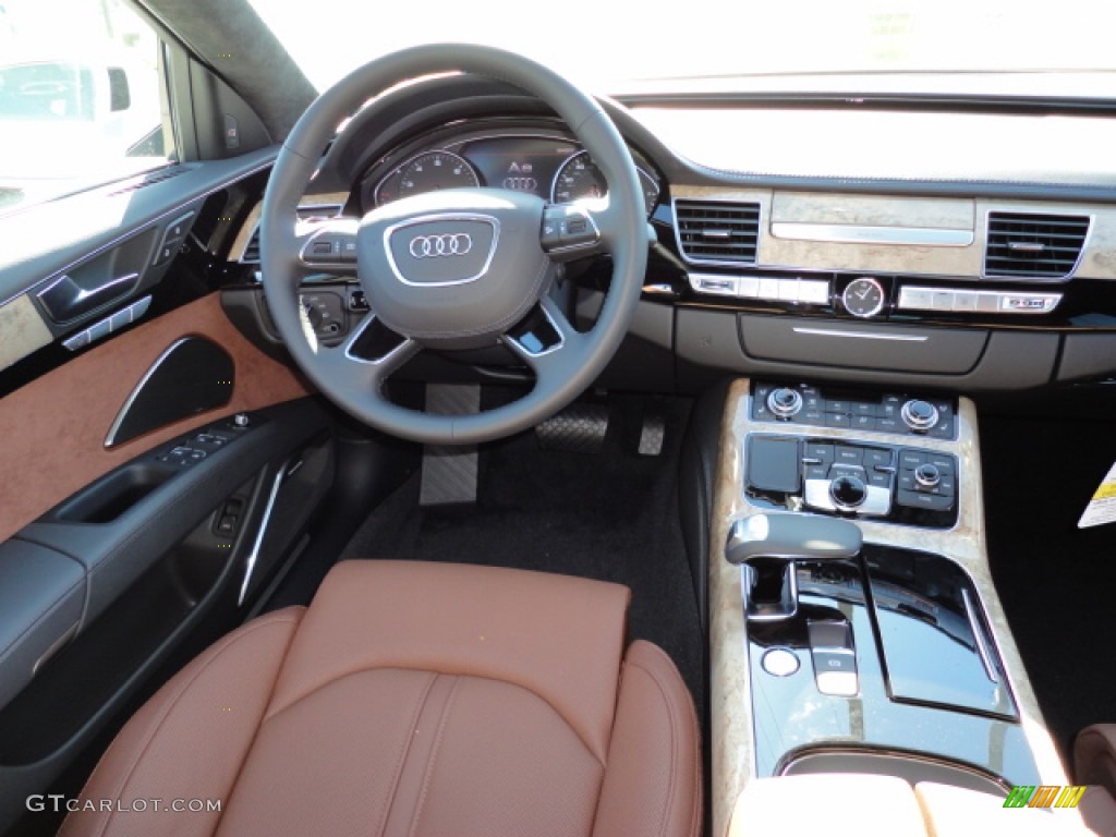 2012 Audi A8 L 4.2 quattro Nougat Brown Dashboard Photo #55519772