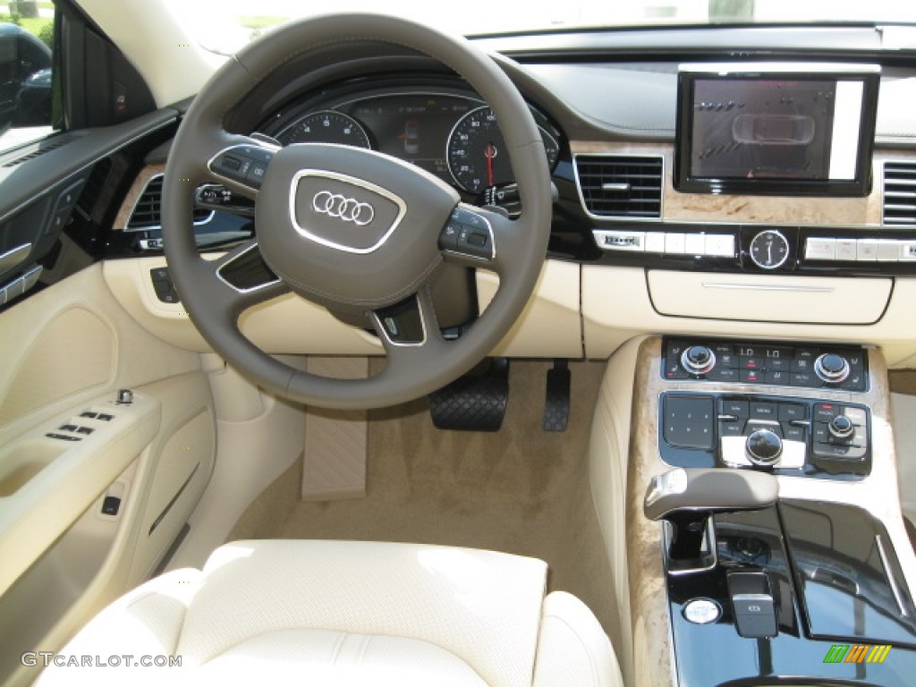 2012 Audi A8 L 4.2 quattro Silk Beige Dashboard Photo #55519922