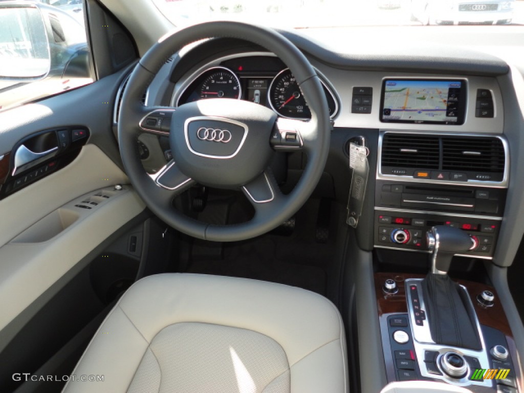 2012 Audi Q7 3.0 TFSI quattro Limestone Gray Dashboard Photo #55520654