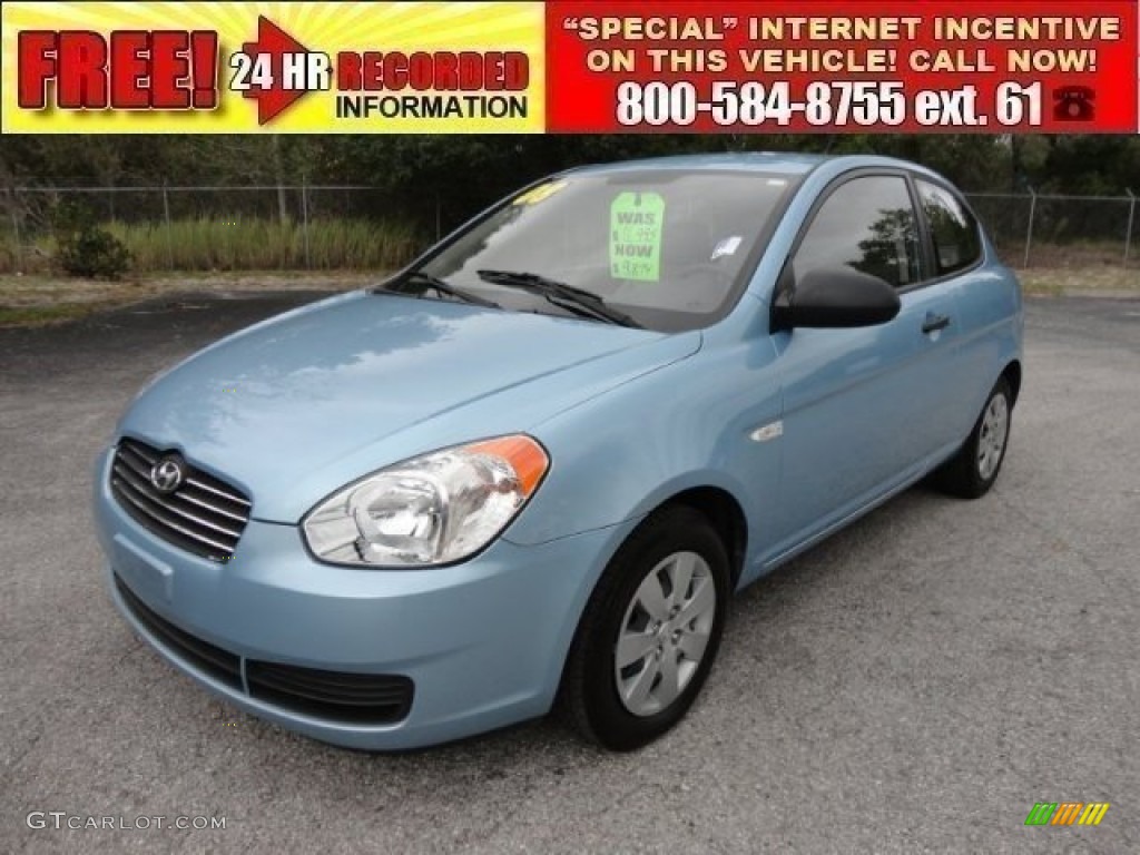 2008 Accent GS Coupe - Ice Blue / Gray photo #1